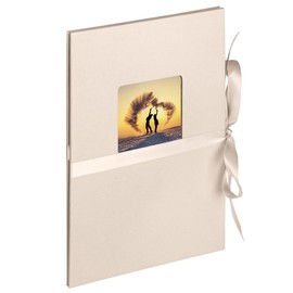 walther design Leporello Chamois 12 Photos 10 x 15 cm with Cover Cut-Out and Bow Binding Fun ML-350-W