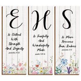 Thrist Spanish Christian Wall Art Wooden 7PCS Spanish Bible Verses Wall Decor for Bedroom Bathroom Living Room Inspirational Bible Quotes Scripture Wall Art Picture for Home Office Decor