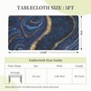 Fiokroo Blue Marble Texture Tablecloth with Elastic Edge for 5ft