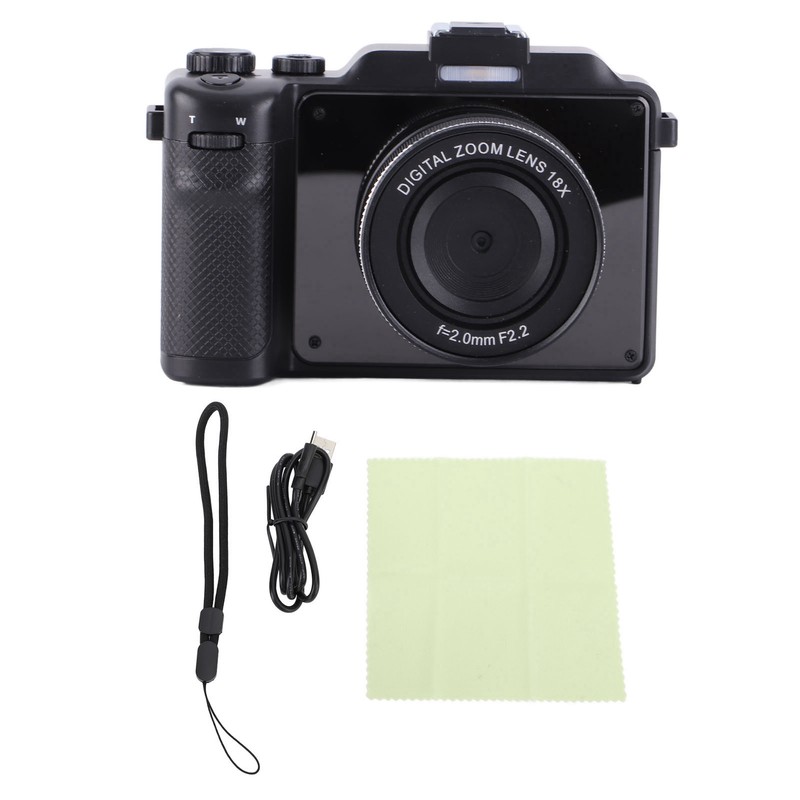 Wifi Digital Camera Dual Lens Front Rear 4K 64MP Portable
