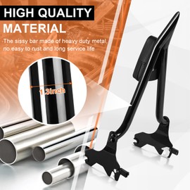 AUFER Detachable Passenger Backrest Sissy Bar With Back Rest Pad And Docking Hardware Kits Compatible With For Softail FXFB FXFBS Fat Bob 107 114 2018-Later