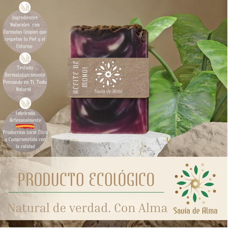 Savia de Alma Handseife mit Monoï-Öl, weichmachend und exotisch, ideal