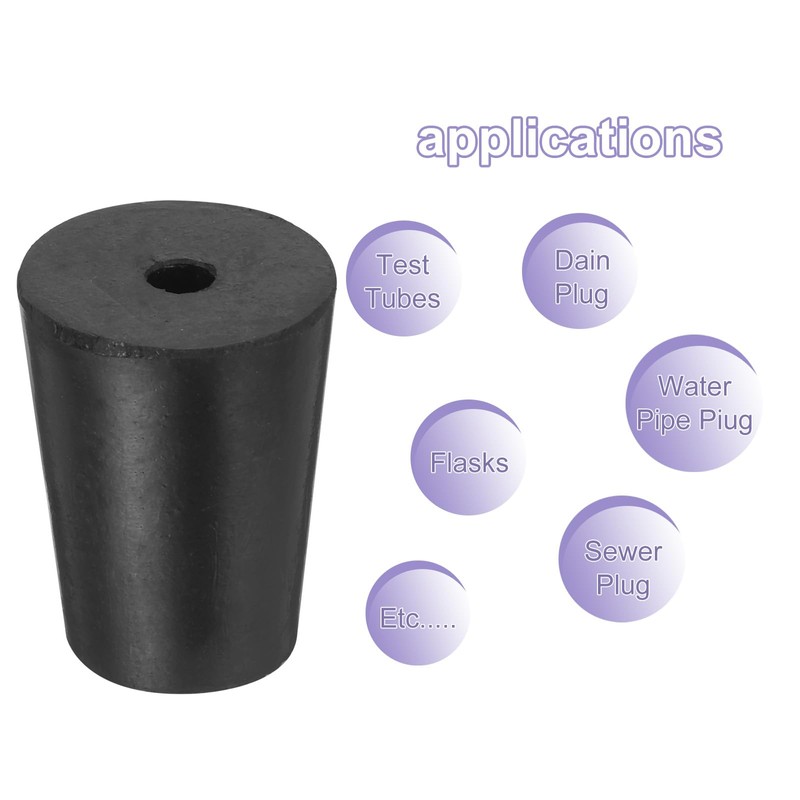 sourcing map Rubber Tapered Plug 14mm to 19mm Solid Test
