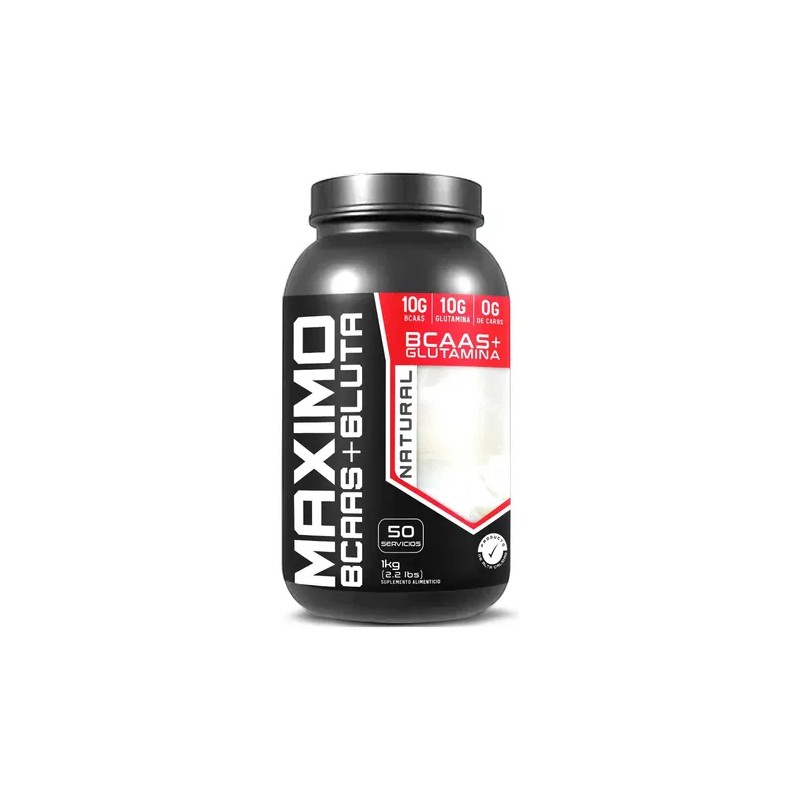 Suplemento Bcaas Glutamina 1kg Maximo Sabores Natural