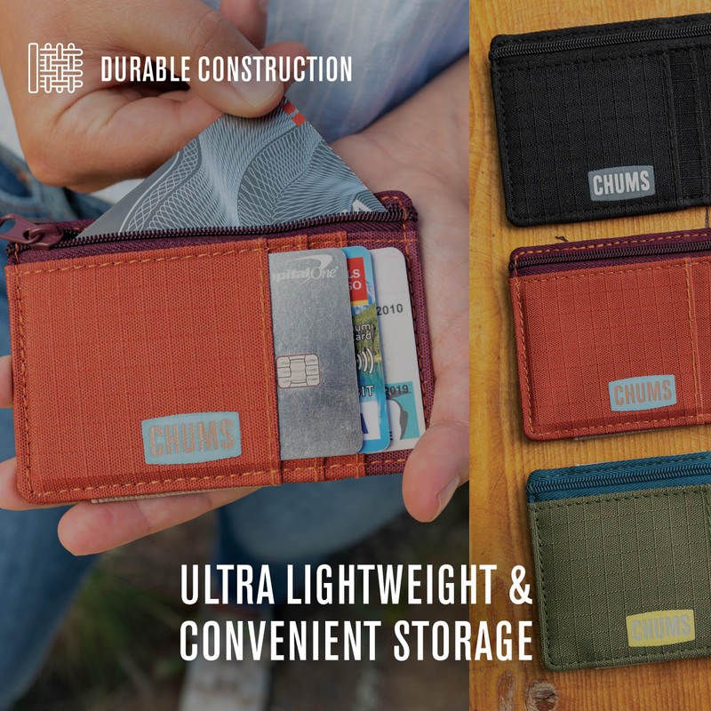 Chums Bandit Zip Compact Wallet - Slim RFID Wallet for