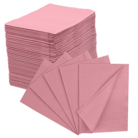 100PCs Dental Bib Sheet for Patients 13" x 18" by Omnia ONE | Dental Grade Scudo 7.2g Soft & Waterproof 3Ply Dental Bibs | Dentist Tray Pink Cover and Nail Table Cover Supplies