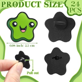 Landical 24 Pcs Funny Pickle Enamel Pins Bulk Pickle Lover Gifts Green Star Button Pins for Clothes Jackets Hats Bags Lanyards DIY