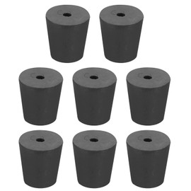 sourcing map Rubber Tapered Plug 18mm to 24mm Solid Test Tubes Bungs Stopper with Hole Black for Lab Home 8 Pieces
