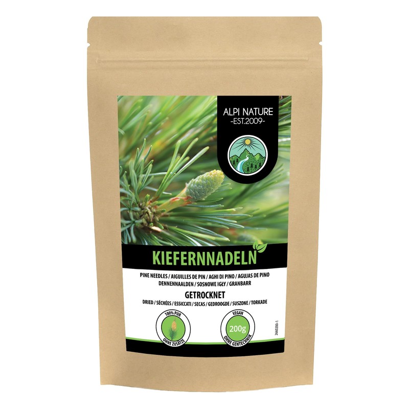 Kiefernnadeltee (200g), Kiefernadel Tee, Kiefernnadeln geschnitten, Kräutertee 100% natürlich, ohne