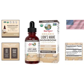 Liquid Lion's Mane Mushroom Extract – 1 oz Neuroprotectiv