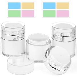 HOTUT Airless Pump Dispenser, Pack of 3, 30 ml Cream Pump Dispenser, Refillable Vacuum Cosmetic Container, Empty Lotion Pump Bottle with Lid for Travel Home Use