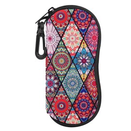 MoKo Glasses Case - [Ultra Lightweight] Neoprene Zip Sunglasses Bag with Belt Clip