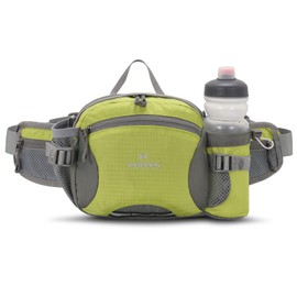 Peicees Hiking Fanny Pack Large Waist Bag for Men Women with Bottle Holder Water Resistant Lumbar Pack for Hiking Camping Fishing Outdoor (Bottle Not Included)