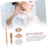 Mikinona Shower Brush Set 4pc Bamboo Foot Brush Kit Handle