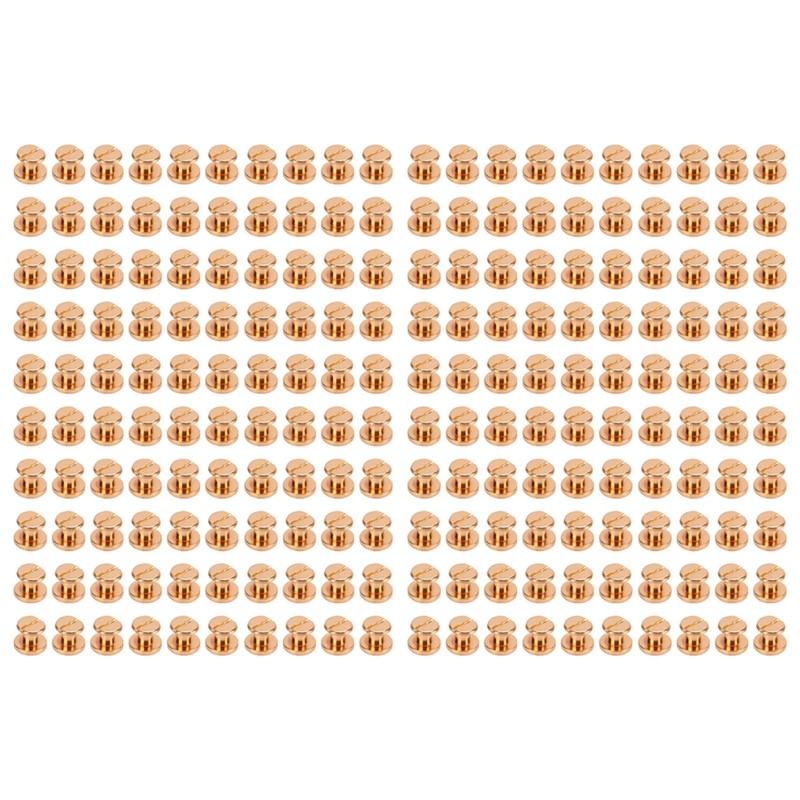 200 Set Book Binding Screw 9x6.5mm DIY Leather Electroplating Uniform