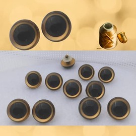 Safety Eyes 5 Pair 24mm to 34mm Choose Color & Size Crafts, Sewing, Crochet (Gold, 24mm)