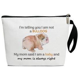 Fihjm Bulldog Cosmetic Bags, Makeup Bag Toiletry Pouch for Women, Bulldog Lover Gift Birthday Gifts for Teen Mom Sister Bestie, Small Makeup Bag with Zipper Travel Bag Pouches for Purse -RC01
