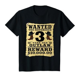 Kids 3 Year Old Cowboy Birthday Party Wild West Western 3rd Gift T-Shirt