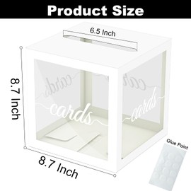White Clear Cards Box, White Cards Receiving Box For Wedding, Engagement, Birthday, Bridal or Baby Shower, Graduation, Anniversaries Party Decorations Supplies