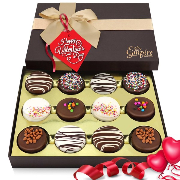 Valentines Day Cookies Gift Basket – Chocolate Covered Cookies –