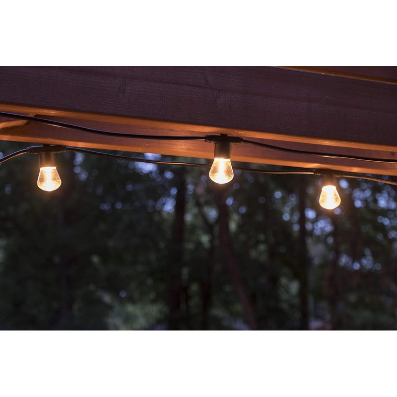 Enbrighten LED Bistro Outdoor String Lights, 48ft, 24 Shatter Resistant