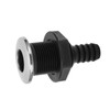 Boat 3/4in Through Hull Scupper Drain Straight Black with Stainless