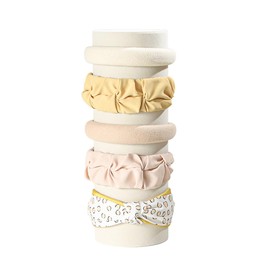 Justsoso Vertical Headband Holder Organizer, Soft Velvet Tower Hairband Stand Display, Hair Hoop Accessories Jewelry Storage for Women Girls (Beige Velvet)