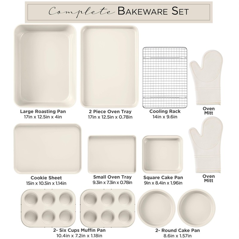 Country Kitchen Nonstick Stackable Bakeware Set - Deluxe Heavy Duty,