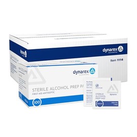 Dynarex Almohadillas de preparación de alcohol, almohadillas de preparación de grado médico y no tejidas, saturadas con 70% de alcohol isopropílico, t