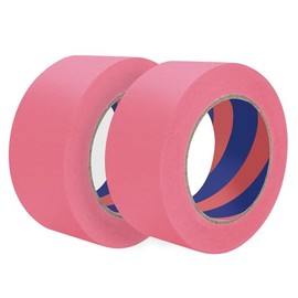 Painters Tape, 2 inch x 55 Yards x 2 Rolls Pink Painters Masking Tape for Indoor and Outdoor Use, Medium Adhesive Paint Tape for DIY Crafts, Arts, Painting, Easy Removal