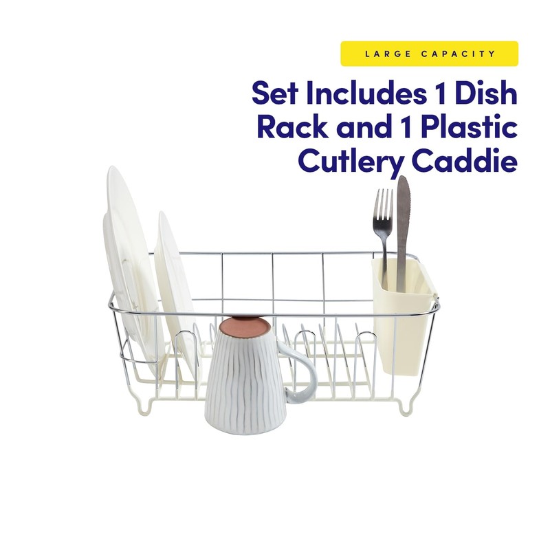 Dish Drying Rack & Cutlery Holder 2 Piece Set -