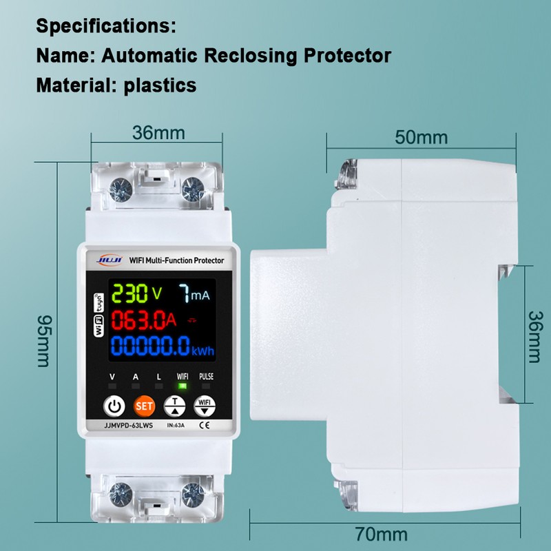 Tuya WiFi Automatic Reclosuring Protector Intelligent Circuit Breaker Single Phase