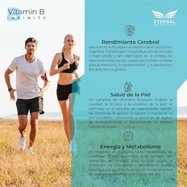 ETERNAL NUTRITION Infinity: Complejo B Elevado 11 Tipos (150 Cápsulas) | B1, B2, B3, B5, B6, B7 Biotina, B9 Folato y B12 · 150 Porciones · 520 mg · En