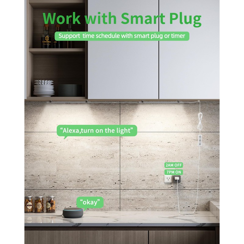 ASOKO HOME Dimmable USB Under Cabinet Lights - 3 Pack