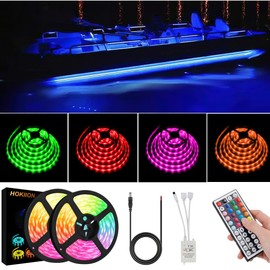 LED Boat Strip Lights, 100FT Multi-Color Marine Pontoon Led Lights, Waterproof Boats Interior Light, Under Gunnel Light, Boat Deck Lighting, Night Fishing Lighting for Pontoon Fishing Bass Yacht