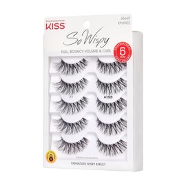 KISS So Wispy, False Eyelashes, 'Style #11', 12mm, Includes 5 Pairs Of Lashes, Easy to Apply, Reusable Lash Clusters