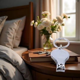 Silver Nail Clipper Multifunction Keychain Nail Clippers Bottle Opener 3 in 1 Nail Clipper Bottle Opener Key Ring Manicure Tools for Women,Round Creative