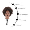 WOONEKY 1pc Real Hair Head Model Hairdressing Training Head Afro