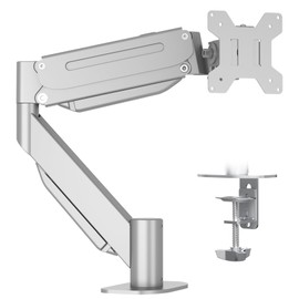 Suptek Ultrawide Monitor Arm Mount for 17 to 43 Inch Heavy Duty Curved Screen,Holds 28.6 lbs,Adjustable Gas Spring Monitor Arm Desk Mount Stand,75/100 Vesa Mount,Silver(MD71MS)