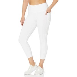 Danskin Women's Curved Contour Capri Legging, White, X-Large
