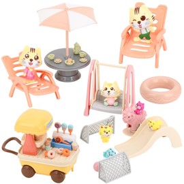 SweetAce Cat Toys for Kids 41 Pcs Cat Figures Playset Cat Family Day Play Set Cat Scene Toy Toddlers Role Play Educational Toy-Great Gift for Girls and Boys Ages 3 and up