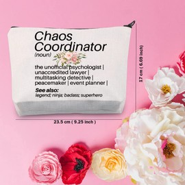 TSOTMO Chaos Coordinator Definition Makeup Bag Thank You Gift Appreciation Gift for Chaos Coordinator Teachers Leader Coworkers Gift (C-Chaos Coordinator)