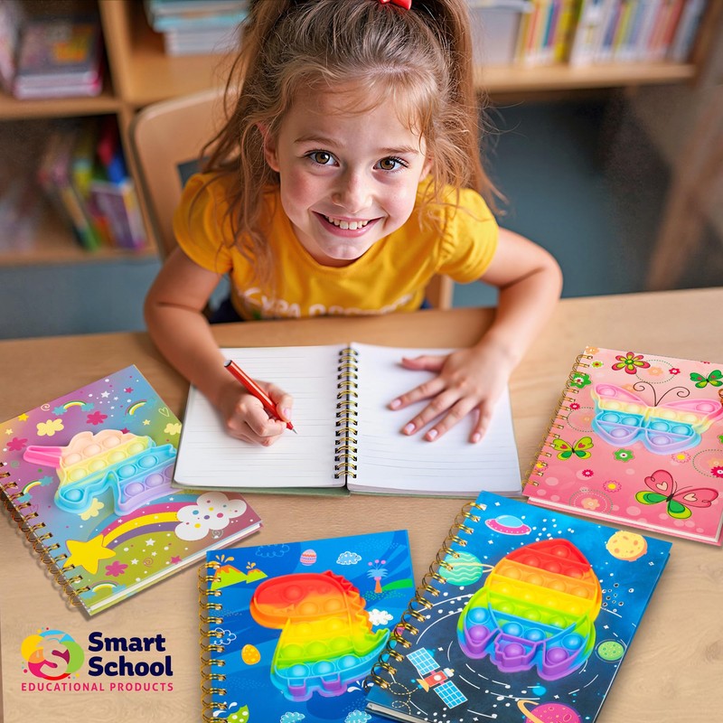 Smart School Educational Products Pop It Notebook, Fidget Notebook for
