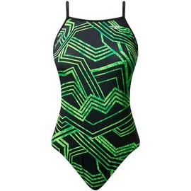 The Finals Girl's Xtra Life Lycra Fiber Butterfly Back Athletic One Piece Swimsuit, Green, 22