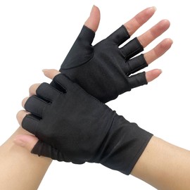 changyexi Uv Gloves For Gel Manicures, Uv Protection Nail Gloves, Fingerless Gloves (black)