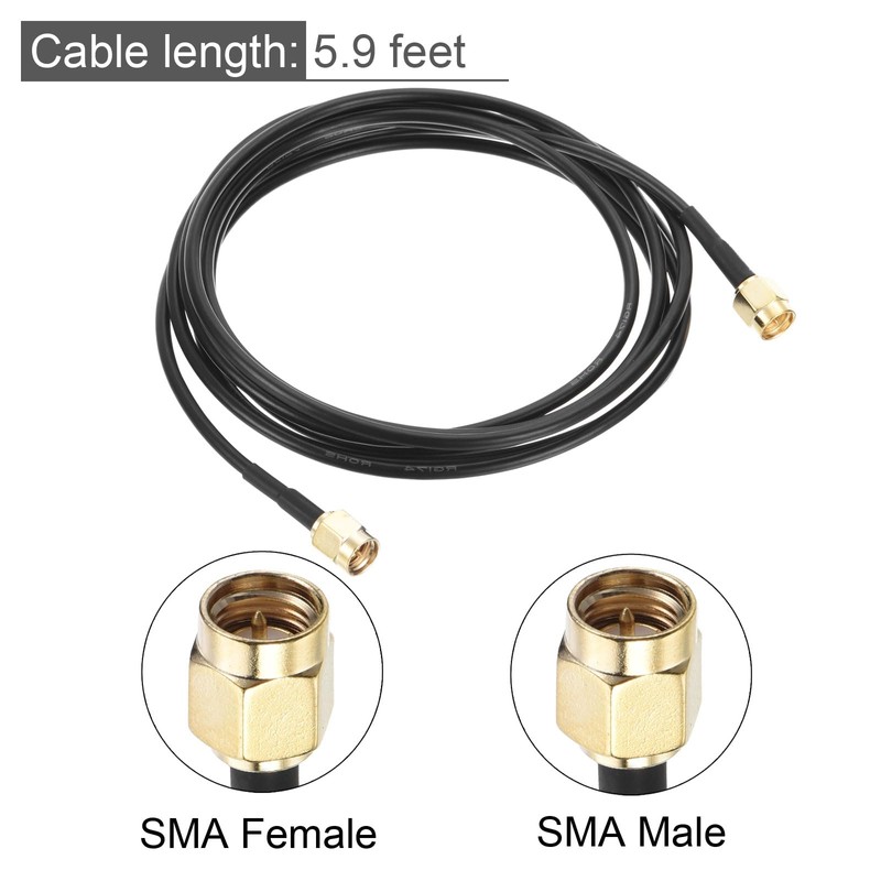 sourcing map SMA Male to SMA Male Coaxial Cable 50