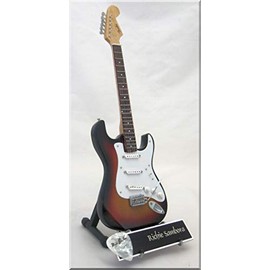 ARTSTUDIO35 Richie Sambora Jon Bon Jovi Miniature Guitar with Pick Wooden Artwork Guitar Music Wood Colour