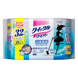 [Large Capacity] kuikkuruwaipa- For Floor Cleaning Tools 3d Suction Wet Sheets (32 Count