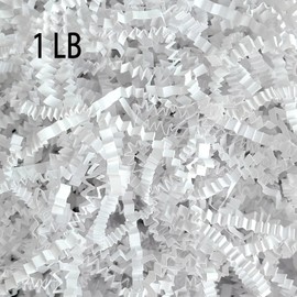 1LB-White Crinkle Paper Filler,Basket Stuffing - Gift Basket Filler.White Shredded Paper for Gift Baskets,Box Stuffing Shredded Paper,Suitable for All Festivals'Gift Filler Paper Shreds