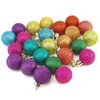 Crafty Capers 3cm Rainbow Glitter Mini Hanging Baubles | 24Pk
